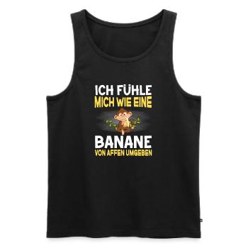 Banane Affen Bauarbeiter Arbeit - Männer Premium Bio Tank Top - Schwarz - Vorne - Michal (187cm)