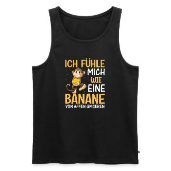 Banane Affe Arbeit Sarkasmus - Männer Premium Bio Tank Top - Schwarz - Vorne - Michal (187cm)