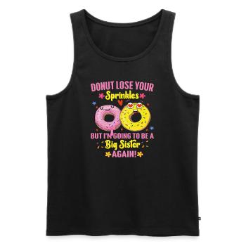 Donut Lose Your Sprinkles Pregnancy Announcement - Men's Premium Organic Tank Top - black - Front - AI Model Male 178 light (178cm)