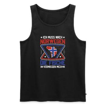 Norwegen Angeltrip Angeltour Geschenk Fisch - Männer Premium Bio Tank Top - Schwarz - Vorne - Michal (187cm)