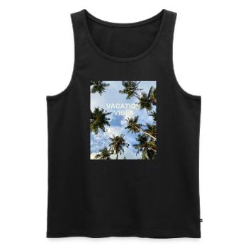 Palme Vacances Été Soleil Voyage Espagne Maldives - Débardeur bio Premium Homme - noir - Devant - Michal (187cm)