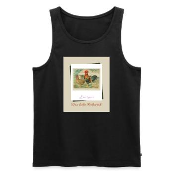 Das liebe Federvieh - Brown Leghorns - Männer Premium Bio Tank Top - Schwarz - Vorne - AI Model Male 178 light (178cm)
