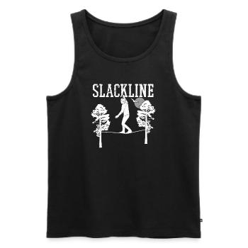 Slackline Slackline Vintage pour Slackliner - Débardeur bio Premium Homme - noir - Devant - AI Model Male 178 light (178cm)