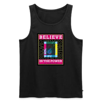Believe in the Power of Mandolin - Männer Premium Bio Tank Top - Schwarz - Vorne - Michal (187cm)