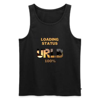 Loading Status URLB 100% Urlaub Sommer Strand Sun - Männer Premium Bio Tank Top - Schwarz - Vorne - Michal (187cm)