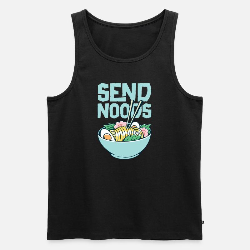 Nudeln Essen Nudelsuppe - Männer Premium Bio Tank Top - Schwarz