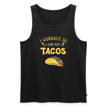 Taco Tacos Mexican Food - Men's Premium Organic Tank Top - black - Front - AI Model Male 178 light (178cm)