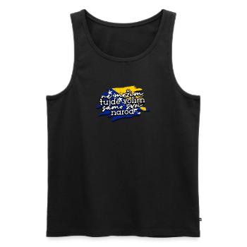 Balkan Bosnia Saying Flag Proud - Balkans - Men's Premium Organic Tank Top - black - Front - AI Model Male 178 light (178cm)