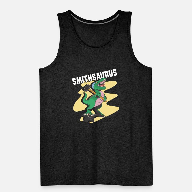Blacksmith Dinosaur Blacksmithing saurus rex Men's Premium Organic Tank Top