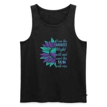 Cute Sunflower Suicide Awareness Mental Health - Männer Premium Bio Tank Top - Schwarz - Vorne - Michal (187cm)