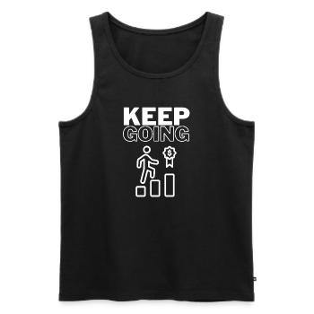 Keep Going - Men's Premium Organic Tank Top - black - Front - AI Model Male 178 light (178cm)