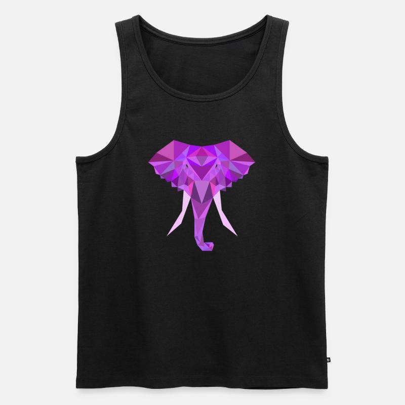 Elephant Low Poly Polygon - Men's Premium Organic Tank Top - black
