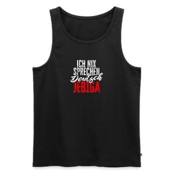 Balkan Spruch ich nix sprechen Deutsch JEBIGA - Männer Premium Bio Tank Top - Schwarz - Vorne - Michal (187cm)