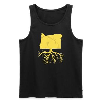 Wurzeln in Oregon Design für stolze Oregonianer - Männer Premium Bio Tank Top - Schwarz - Vorne - Michal (187cm)
