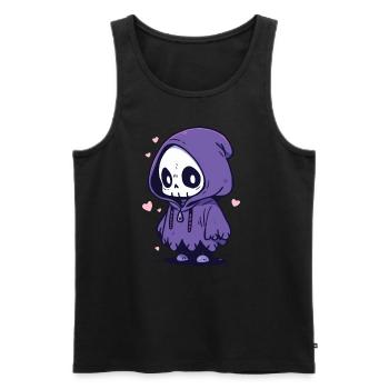 Süßes Halloween Skelett - Süßes Grusel-Design - Männer Premium Bio Tank Top - Schwarz - Vorne - Michal (187cm)