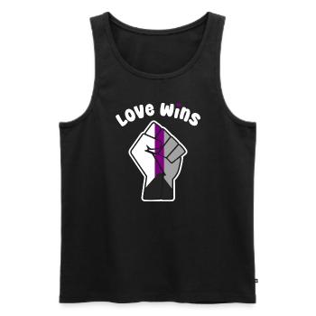 Love Wins Demisexual Pride for Equality - Men's Premium Organic Tank Top - black - Front - Michal (187cm)
