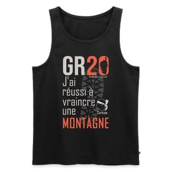 GR20 GR 20 randonnée gr 20 marcher montagne corse - Débardeur bio Premium Homme - noir - Devant - Michal (187cm)