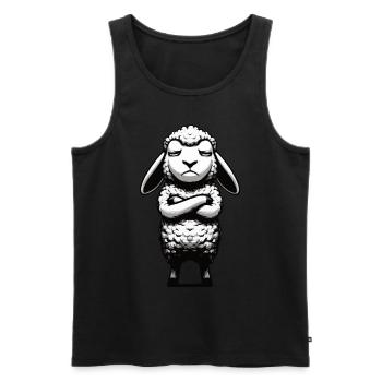 sheep sheep shepherd sheep farmer flock of sheep - Men's Premium Organic Tank Top - black - Front - AI Model Male 178 light (178cm)