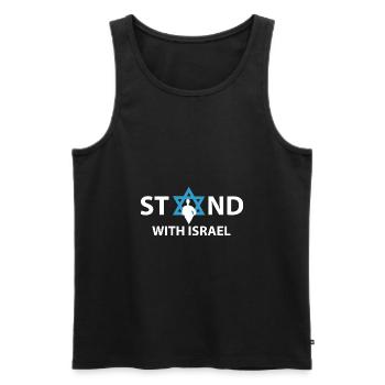 Stand with israel gift saying Jewish Hanukkah - Men's Premium Organic Tank Top - black - Front - AI Model Male 178 light (178cm)