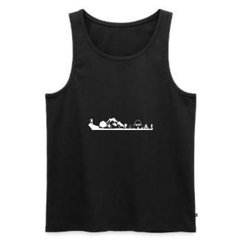 Sport und Berg Version 3 Weiß - Männer Premium Bio Tank Top - Schwarz - Vorne - Michal (187cm)
