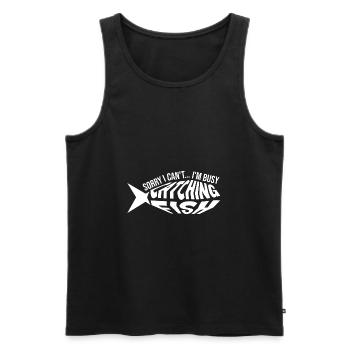 Amoureux de la nature Pêche à la mouche Pêcheur - Débardeur bio Premium Homme - noir - Devant - Michal (187cm)