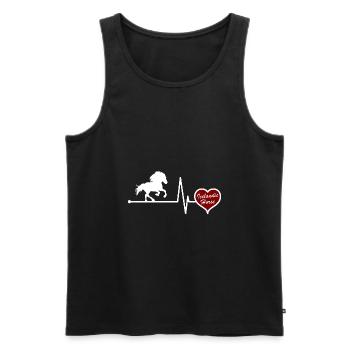 Islandpferd Tölt Herzschlag Geschenk Idee - Männer Premium Bio Tank Top - Schwarz - Vorne - AI Model Male 178 light (178cm)