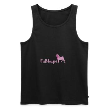 fußhupe,mops,kleiner hund,schriftzug,typo,hund - Männer Premium Bio Tank Top - Schwarz - Vorne - Michal (187cm)