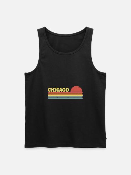 Chicago 70s Hippie - Men's Premium Organic Tank Top - black