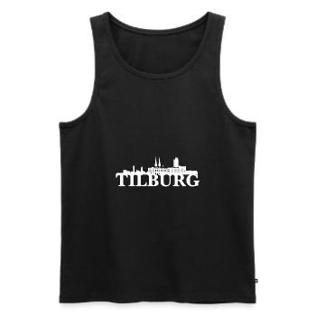 Tilburg Niederlande Skyline Geschenk Idee - Männer Premium Bio Tank Top - Schwarz - Vorne - AI Model Male 178 light (178cm)