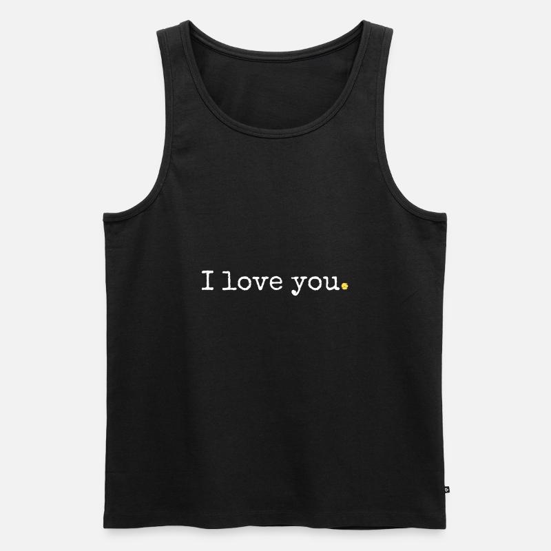 Ich liebe dich - Männer Premium Bio Tank Top - Schwarz