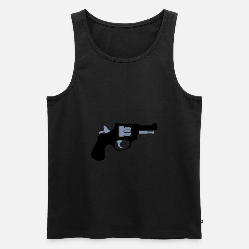 Revolver - Männer Premium Bio Tank Top - Schwarz