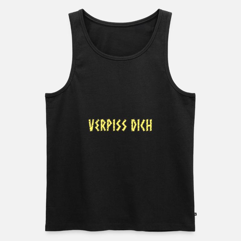 Verpiss dich - Männer Premium Bio Tank Top - Schwarz