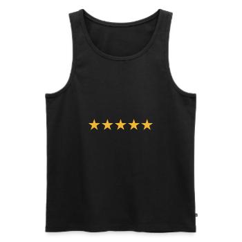 5 Sterne Bewertung - 5 Sterne Bewertung leer - Männer Premium Bio Tank Top - Schwarz - Vorne - AI Model Male 178 light (178cm)