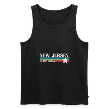 New Jersey - Débardeur bio Premium Homme - noir - Devant - AI Model Male 178 light (178cm)