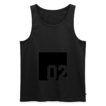 2002 - Men's Premium Organic Tank Top - black - Front - AI Model Male 178 light (178cm)
