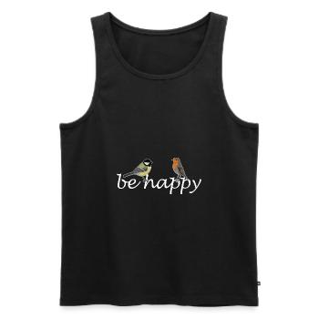 Be Happy Bird Robin Great Design - Men's Premium Organic Tank Top - black - Front - AI Model Male 178 light (178cm)