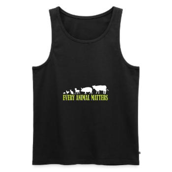 Tierfreund Spruch Every Animal matters - Männer Premium Bio Tank Top - Schwarz - Vorne - AI Model Male 178 light (178cm)