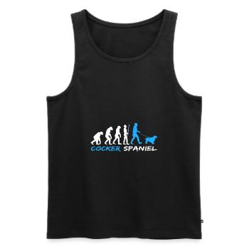 Englischer Cocker Spaniel Hundebesitzer Evolution - Männer Premium Bio Tank Top - Schwarz - Vorne - Michal (187cm)