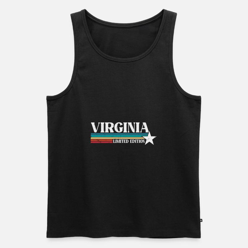 Virginia - Männer Premium Bio Tank Top - Schwarz