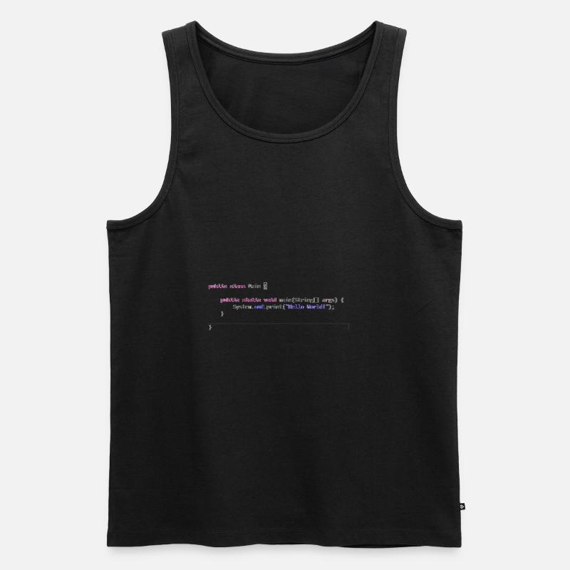 Java Hello World! Geschenkidee - Männer Premium Bio Tank Top - Schwarz