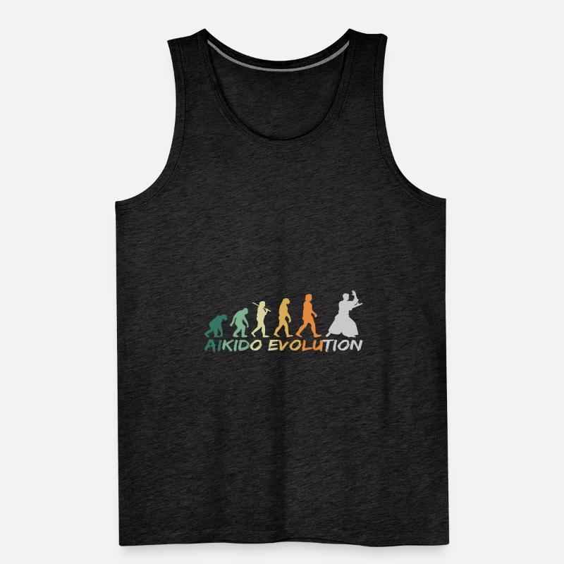 Aikido Japanische Kampfkunst Evolution Retro Männer Premium Bio Tank Top