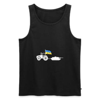 Ukrainischer Bauer stiehlt Kiewer Traktortank - Männer Premium Bio Tank Top - Schwarz - Vorne - AI Model Male 178 light (178cm)
