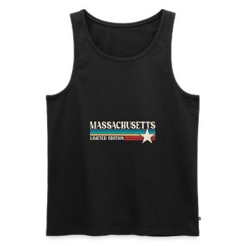 Massachusetts - Men's Premium Organic Tank Top - black - Front - AI Model Male 178 light (178cm)