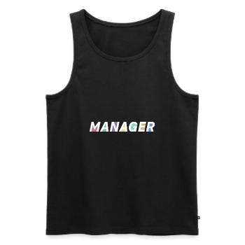 The manager - Men's Premium Organic Tank Top - black - Front - AI Model Male 178 light (178cm)