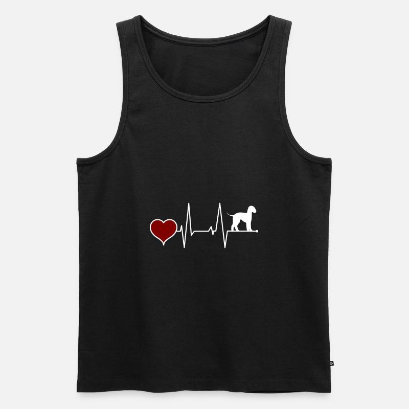 Bedlington Terrier Herzschlag - Männer Premium Bio Tank Top - Schwarz