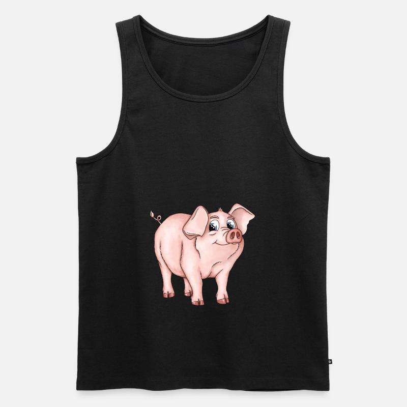 Schwein Sarah - Männer Premium Bio Tank Top - Schwarz