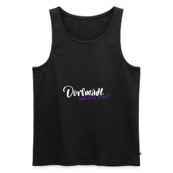 Dorfmädl und Stolz drauf Dorfkind Spruch - Männer Premium Bio Tank Top - Schwarz - Vorne - Michal (187cm)