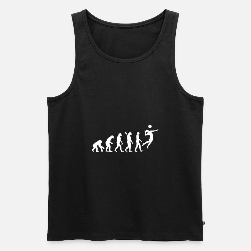 Volleyball evolution Spieler Ball Geschenk - Männer Premium Bio Tank Top - Schwarz