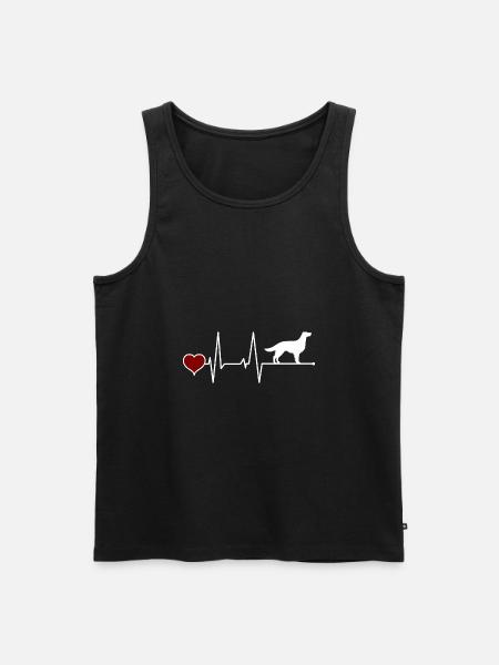 Englischer Setter Herzschlag rotes Herz - Männer Premium Bio Tank Top - Schwarz