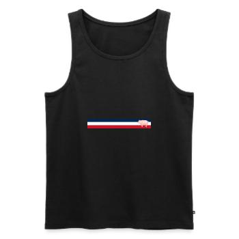 Drapeau français Cochon - Agriculteur français - Débardeur bio Premium Homme - noir - Devant - Michal (187cm)